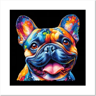 Colorful Frenchie Painting Posters and Art